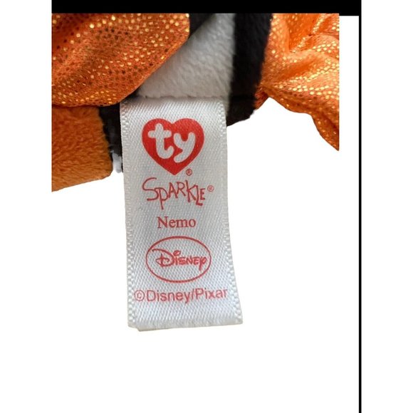 NEMO Ty Sparkle Disney Finding Dory Beanie Plush 12" Clown Fish Stuffed Animal - Picture 8 of 10
